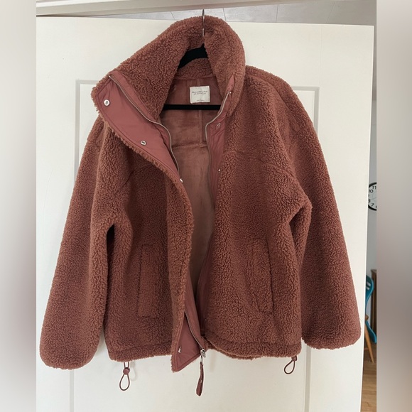 Abercrombie & Fitch Sherpa Zip up jacket size Large - Picture 4 of 6